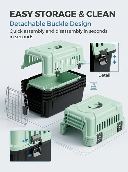 Pet Travel Carrier for Cats and Dogs ABS Large Capacity Portable Cage Lightweight Cat Bag Essential Pet Supplies