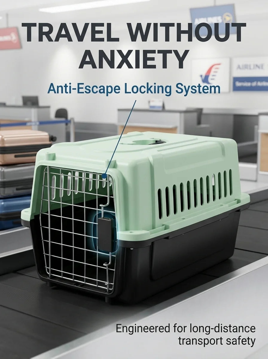 Pet Travel Carrier for Cats and Dogs ABS Large Capacity Portable Cage Lightweight Cat Bag Essential Pet Supplies
