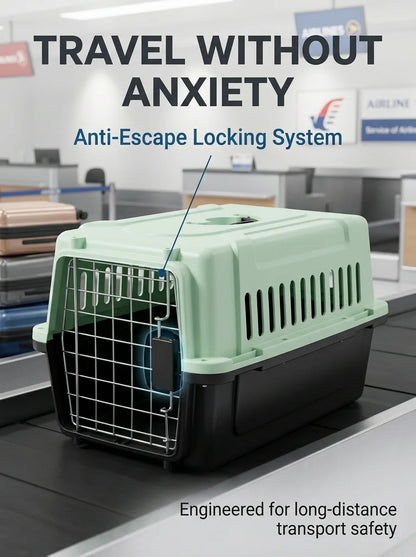Pet Travel Carrier for Cats and Dogs ABS Large Capacity Portable Cage Lightweight Cat Bag Essential Pet Supplies